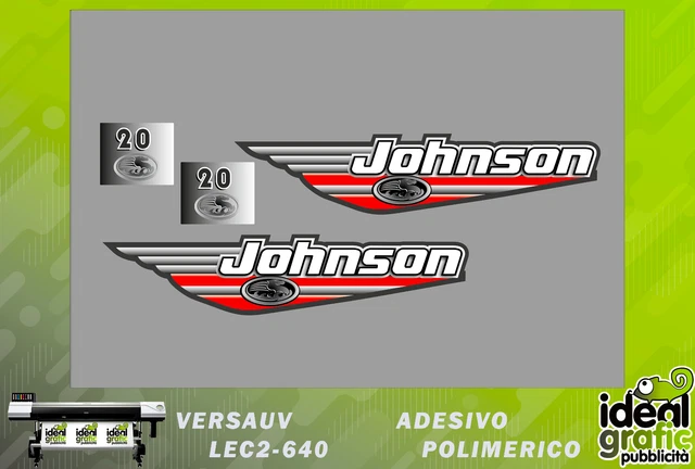 kit adesivi calandra motore fuoribordo johnson 20 cv