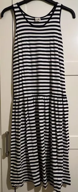 topshop 12 Ladies Blue & White Stripe Sleeveless Dress