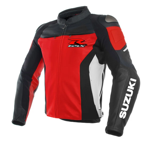 Veste Cuir Moto Suzuki GSXR - Protection Coudes/dos/épaules - Kevlar Et Cuir - Neuf Avec étiquettes