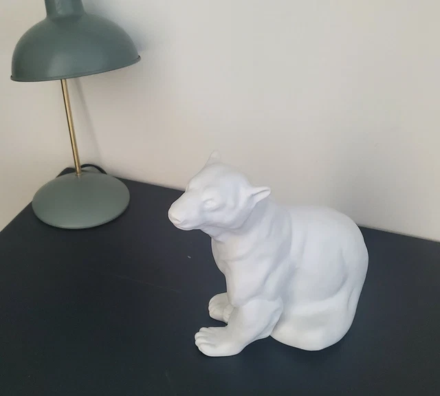 Statue Ours En Biscuit De Porcelaine - Faiencerie Royal De Limoges - Circa 1970