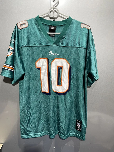 Miami Dolphins Jersey Reebok Green Jersey XL Youth Extra Large Goid Condition