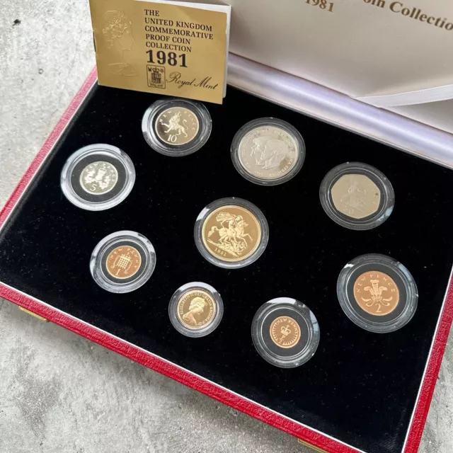 1981 United Kingdom Proof Gold set 11 coin set with COA