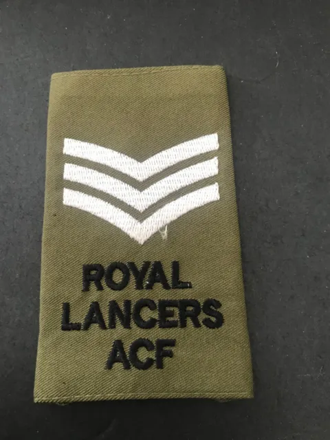 ROYAL LANCERS ARMY Cadet Force Sergeant Rank Slide £2.99 Start £2.99 ...