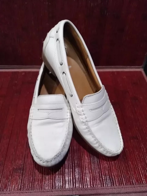 Ara "Luftpolster" Ladies White Loafer Shoes - Size 6 - Toe To Heel 22.5cm