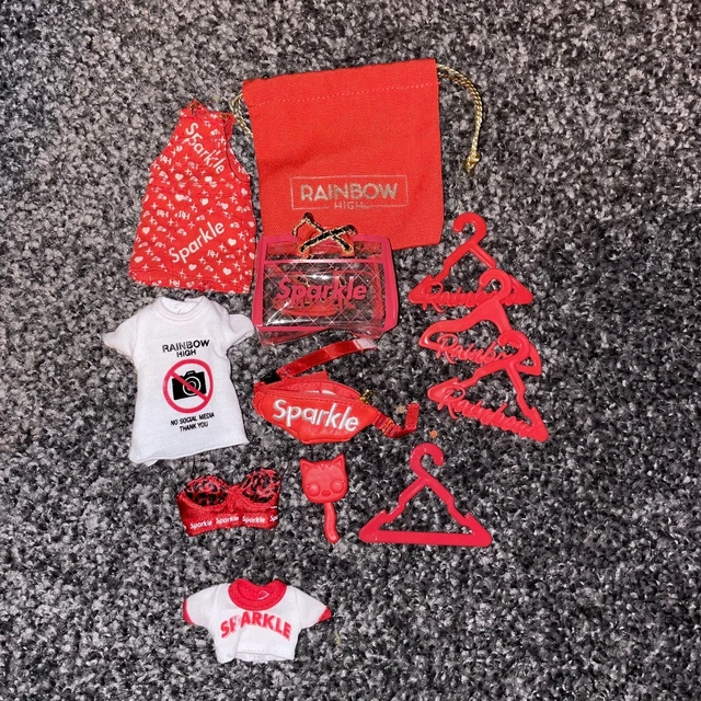 Rainbow High Shadow High Red Clothes Accessories Bundle