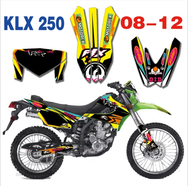 Team Graphics Background Decals Kit For Kawasaki KLX250 KLX 250 2008-2012
