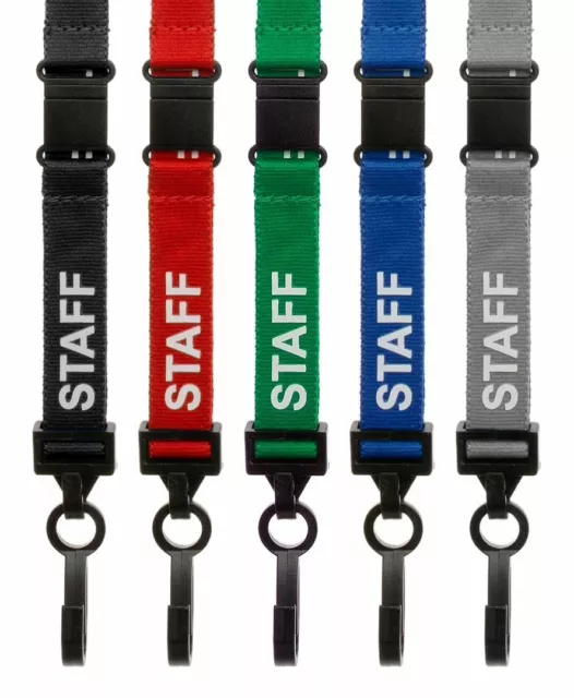 Pre Printed Staff Soft Lanyard Breakaway Neck Strap with Plastic Clip ID Holder