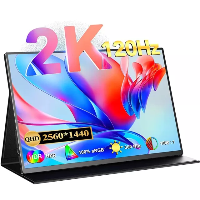15,6" Portable Monitor 120HZ Screen FHD 1440P 100% sRGB For SAMSUNG DEX PS5 XBOX