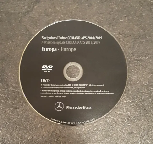 2018/19 Mercedes Comand Aps V19 Ntg1  Sat Nav Disc Uk&Europe