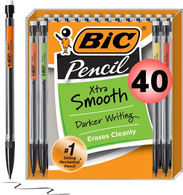 Xtra-Smooth Mechanical Pencils with Erasers, Medium Point (0.7Mm), Bulk Mechanic