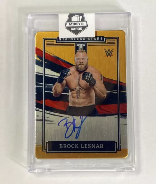 Brock Lesnar 4/10 Auto Card Gold Stainless Stars 2022 WWE Impeccable #SS-BCS