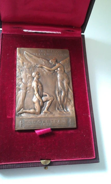MÉDAILLE FONDATION CARNEGIE Aux Héros De La Civilisation -L. Dejean ...