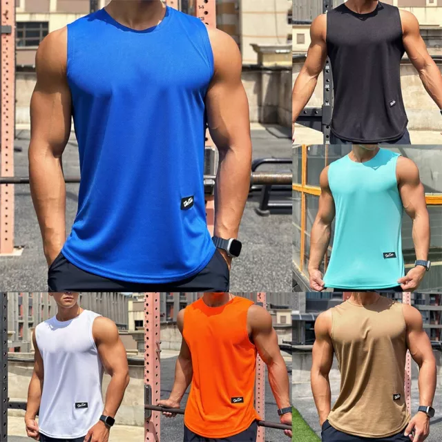 T-shirt de sport sans manches fitness pour hommes matériau respirant et sec rap