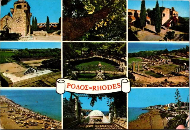 Rhodes 9 views Color Photo Postcard