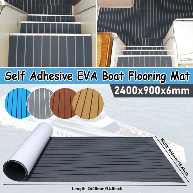 AQUARM EVA Foam Boat Flooring Decking Sea Deck Marine Flooring Non-Slip Self -Adhesive Easy Clean Decking Sheet For Motorboat RV Yacht Kayak Surfboard Swimming Pool Stairs, 94.5x31.5 Inch Teak - View #10