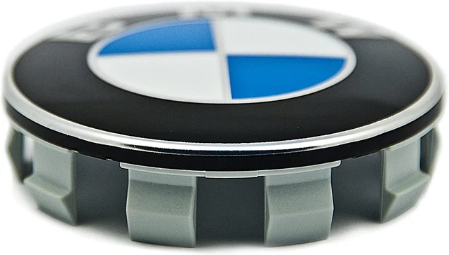GENUINE BMW Wheel Center Cap – 68mm Clip-On – Chrome & Blue Roundel – X1 X3 X4 X5 X6 Z3 Z4