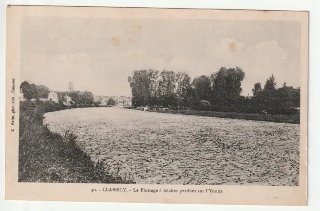 CLAMECY - Nievre - CPA 58 - le flottage à buches perdues sur l' Yonne