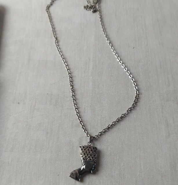 Collier Vintage Pendentif égyptien Argent 925 - Chaîne 49cm - Occasion Avec Poinçons