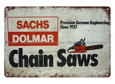 sachs dolmar chainsaw garage mancave metal tin sign plaque metal wall decor
