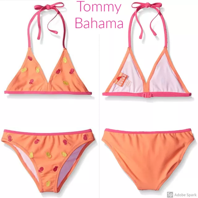 TOMMY BAHAMA BIG Girls Two Piece Bikini Swimsuit Size 16 Pineapple ...