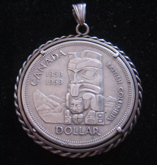 Mds Kanada Canada 1 Dollar 1958 "British Columbia", Silber Als Anhänger