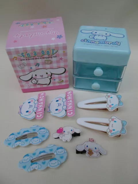 Brand New Super Cute SANRIO - CINNAMOROLL Mini Drawer Set & Hair Slides Gift Set