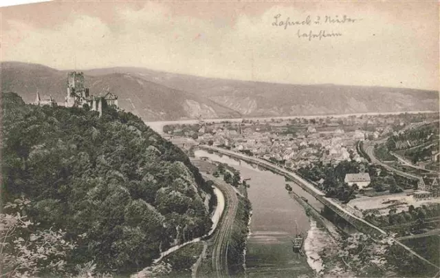 73963343 Niederlahnstein_Lahnstein Fliegeraufnahme mit Burg Lahneck