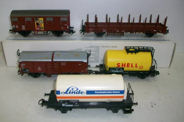 Ho Marklin Lot De Wagons / Lot D'5 Wagons Marchandises Marklin 3