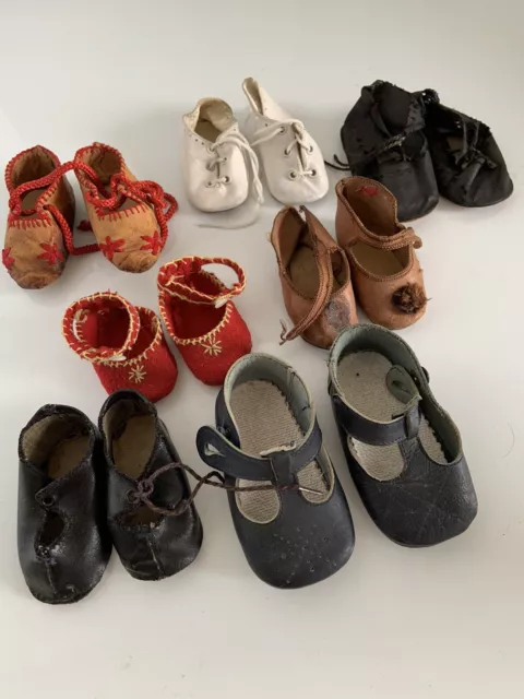 Lot Chaussures Pour Poupee Ancienne Jumeau, Bru, Steiner, Sfbj
