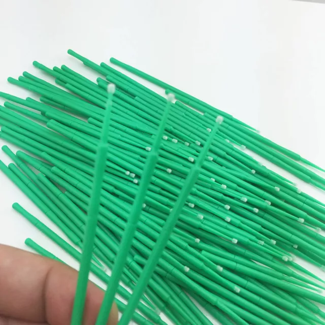 400 Pcs Dental Disposable Applicator Micro Brush Tips Handle Fine Green Middle