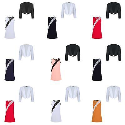 Girls Sleeveless Textured Dress Bundle with Long Lace Sleeve Bolero 3-14 Y