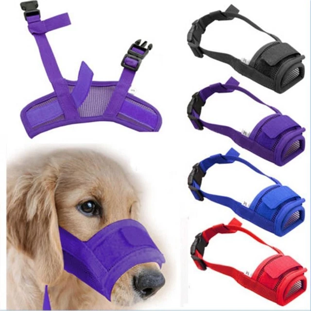 S-XXL Adjustable Pet Dog Mask Bark Bite Mesh Mouth Muzzle Anti Stop Chewing FAST