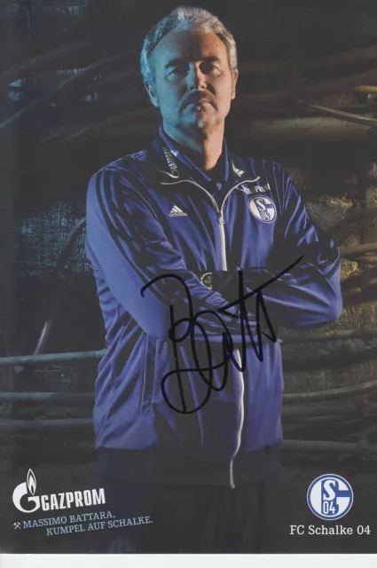 Fc Schalke 04 Hand Signed Massimo Battara Club Card Photo.