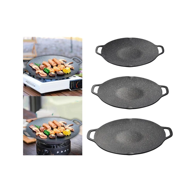 POÊLE À BARBECUE coréenne ronde, plaque de cuisson en fonte d'aluminium