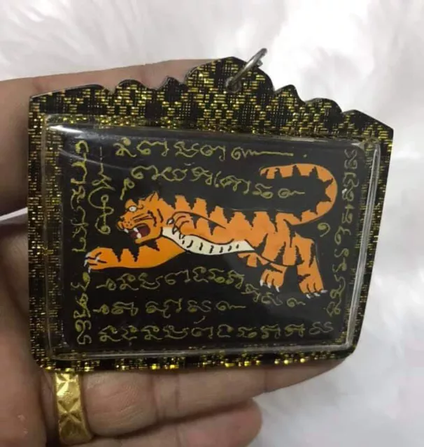 Magic Tiger LP Somchai Thai Amulet Power Protection Fortune Luck Wealth Talisman