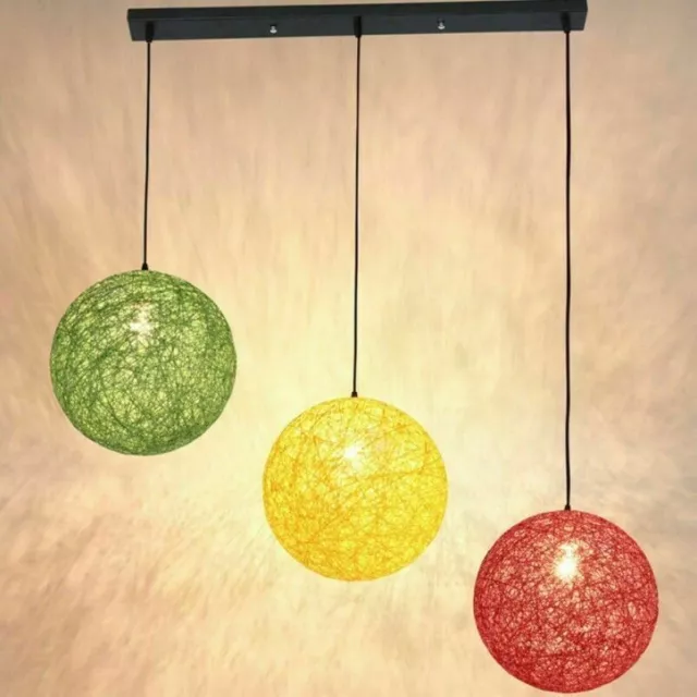 Round Hand Woven Rattan Vine Ball Pendant Lampshade Ceiling Light Lamp Shade