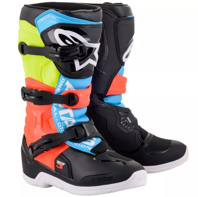 Alpinestars Tech 3S Youth MX Offroad Boots Black/Yellow/Red