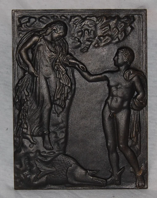 Relief, Perseus befreit Andromeda, Quint, Mythologie, Kunstguss, Gussbild, Eisen