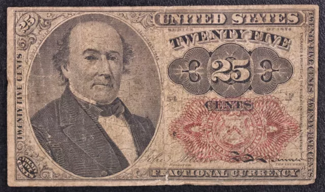 1874 25c Twenty Five Cents USA Fractional Currency Note