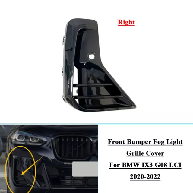 Front Bumper Fog Light Grille Cover Bezel For BMW IX3 G08 LCI 2020-2022 Right