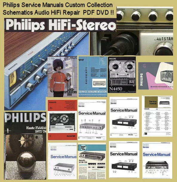 Philips Service Manuals Custom Collection schematics Audio HiFi Repair PDF DVD !