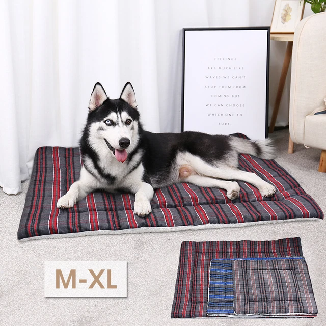 Pet Bed Cushion Mat Pad Dog Cat Kennel Crate Cozy Soft Warm Fleece Sleeping Bed