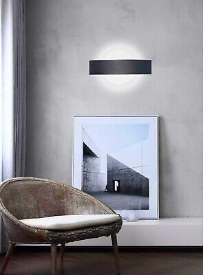 Applique parete led 8w cerchio nero lampada muro moderno interno camera salotto