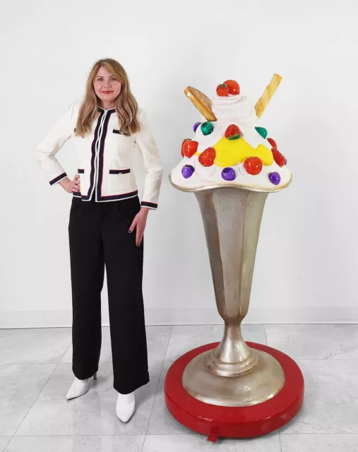 Large Sundae Ice cream Statue on Stand 5.5FT Indoor Outdoor