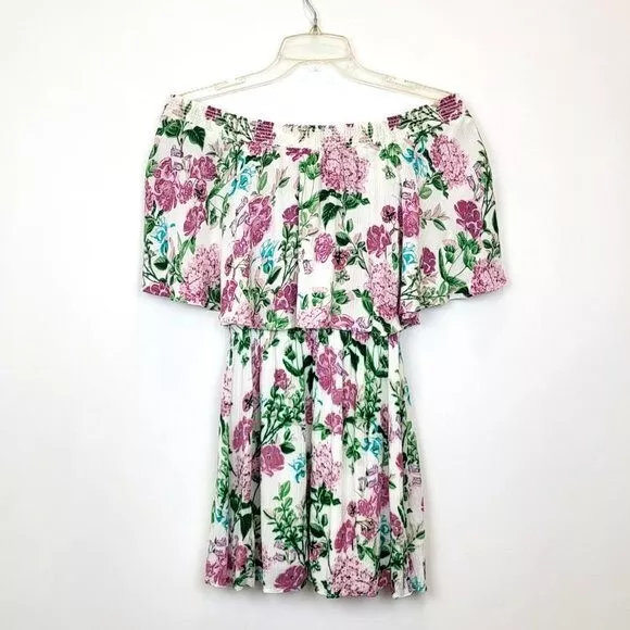 Show Me Your MuMu Casita Floral Off the Shoulder Mini Dress, Size Small, EUC