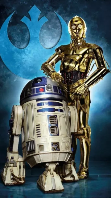 toile tableaux star wars r2d2 c3po    50x70 cm