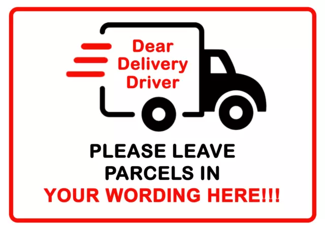 Personalised Parcel Delivery Courier Instruction Metal Sign Home Neighbours Gift