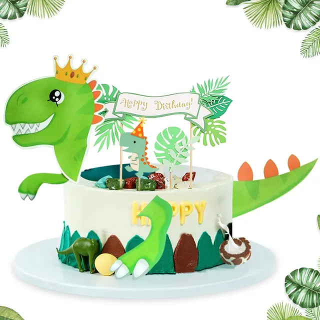 Decorazioni Cupcake Dinosauro 7 Pezzi Decorazione Torta di Compleanno Din