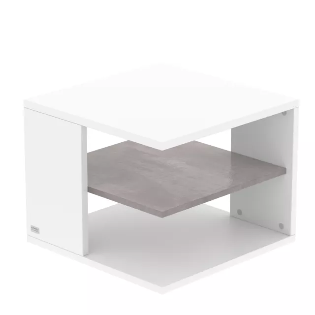 Mesa Auxiliar Neo Blanco Madera Mesita Baja Sofá Moderno Akzentfarbe Concreto