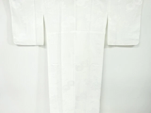 6557076: Japanese Kimono / Vintage  Hitoe Juban / Woven Wave & Floral Plants